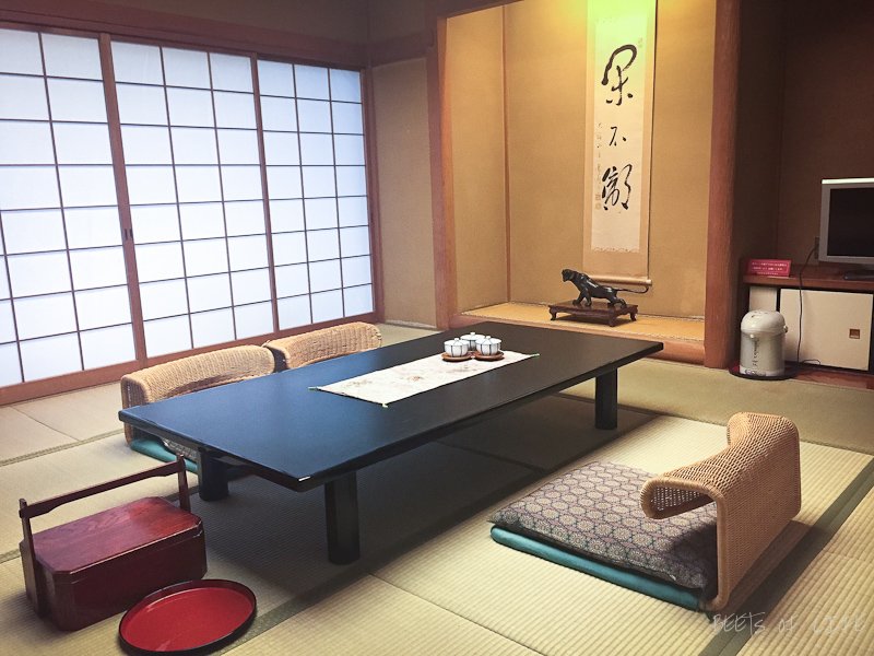 Inside our living room in a traditional japanese ryokan