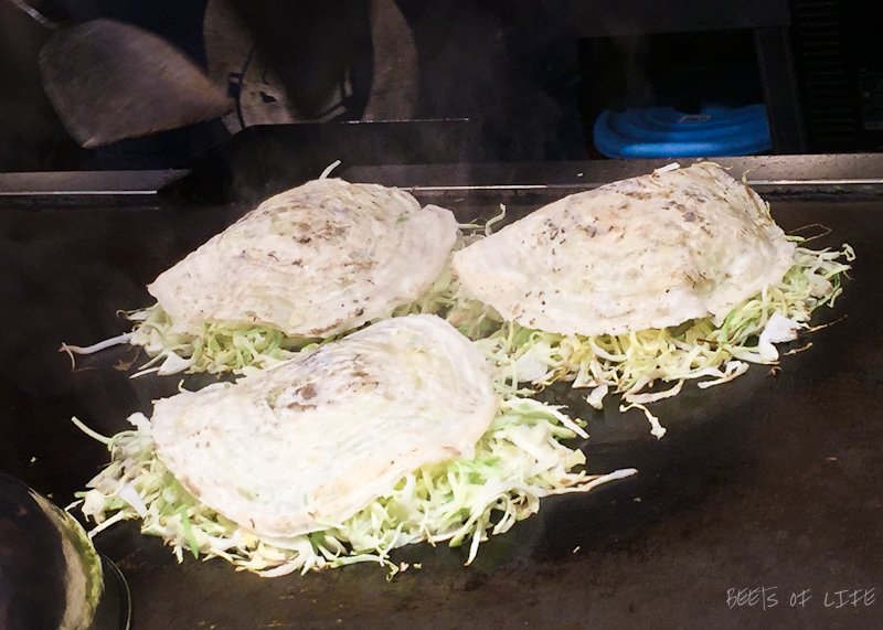 Okonomiyaki in the making!