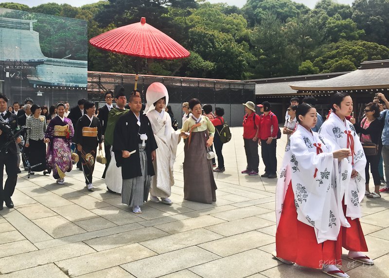Wedding procession at the shrine